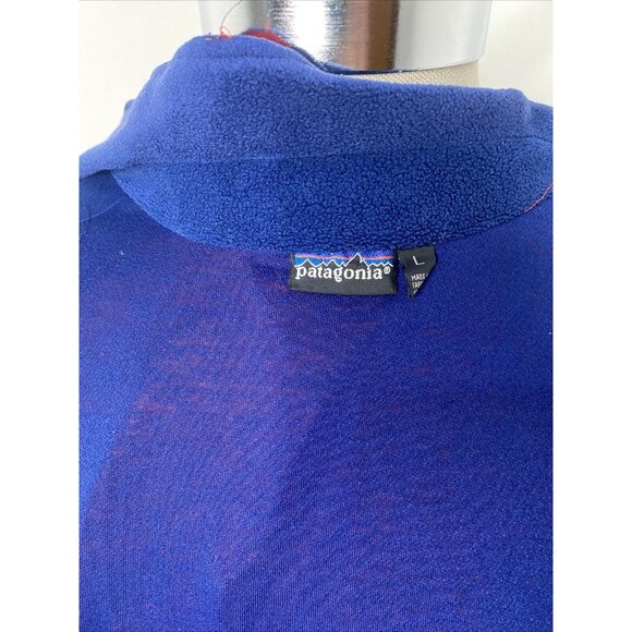 Patagonia Jacket Mens Size Large Blue Red Rain Windbreaker Light Weight Lined - Picture 9 of 10